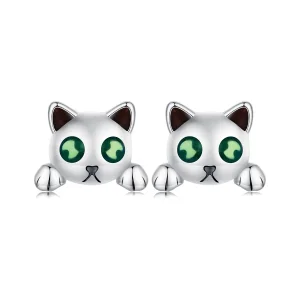 (immagine per) Orecchini a perno stile Pandora con gatti che brillano al buio - SCE1643