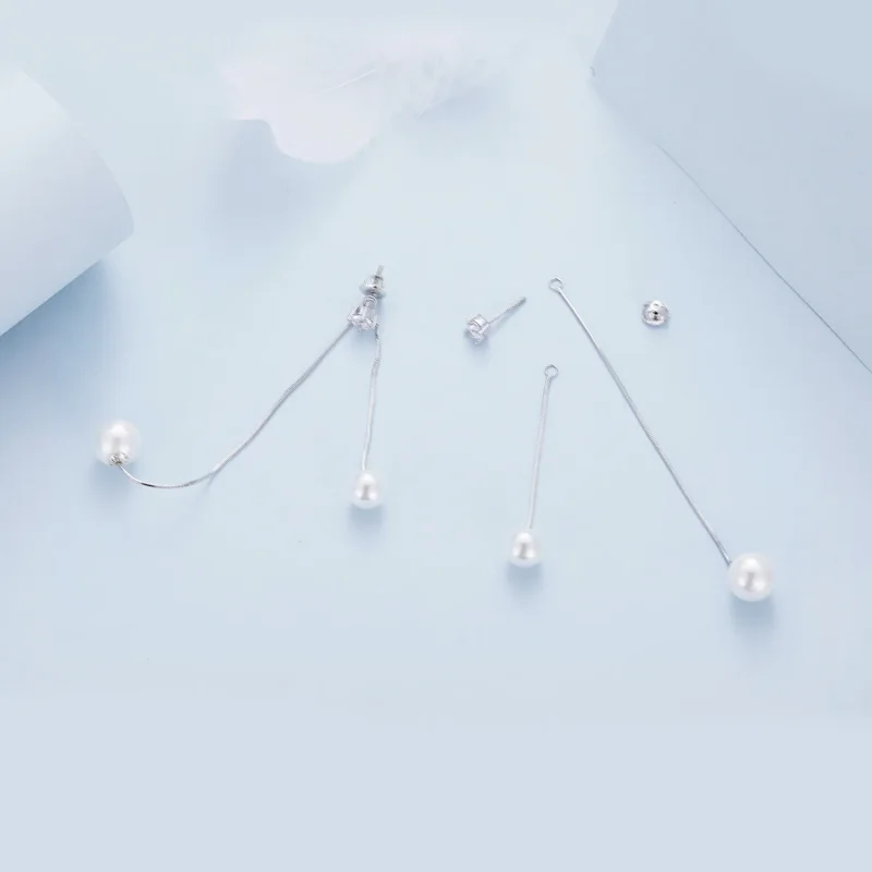 (immagine per) Orecchini pendenti con perline a nappina nello stile di Pandora - BSE890 - Visualizza 4