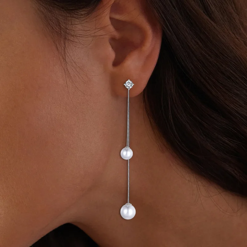 (immagine per) Orecchini pendenti con perline a nappina nello stile di Pandora - BSE890 - Visualizza 6