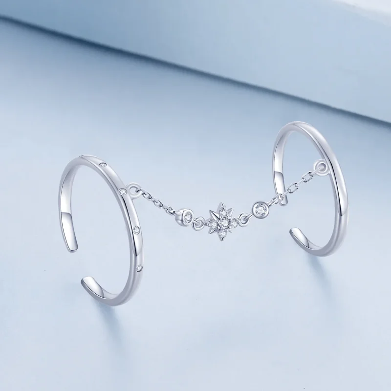 (immagine per) Pandora Stile Catena Doppio Anello Anello Aperto - BSR405 - Visualizza 2