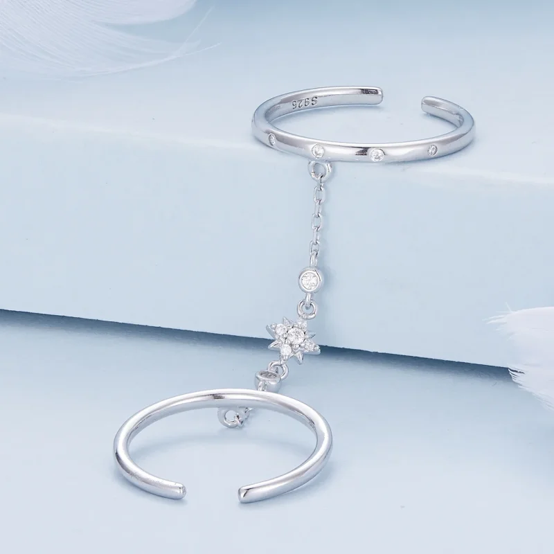 (immagine per) Pandora Stile Catena Doppio Anello Anello Aperto - BSR405 - Visualizza 3
