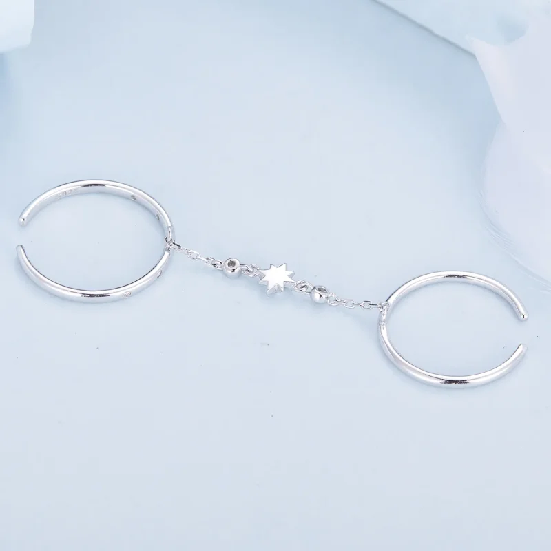 (immagine per) Pandora Stile Catena Doppio Anello Anello Aperto - BSR405 - Visualizza 4