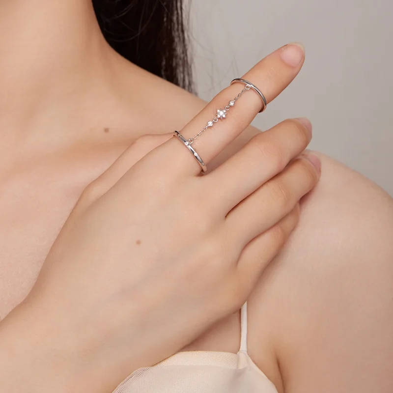 (immagine per) Pandora Stile Catena Doppio Anello Anello Aperto - BSR405 - Visualizza 5