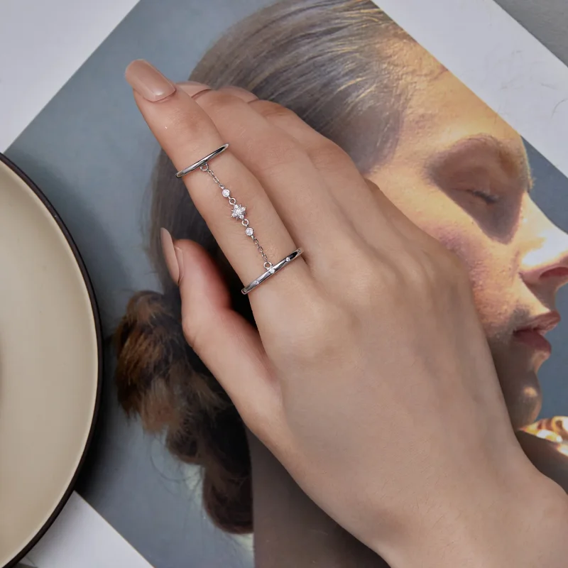 (immagine per) Pandora Stile Catena Doppio Anello Anello Aperto - BSR405 - Visualizza 7