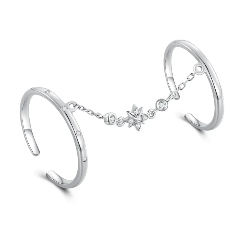 (immagine per) Pandora Stile Catena Doppio Anello Anello Aperto - BSR405 - Visualizza 8