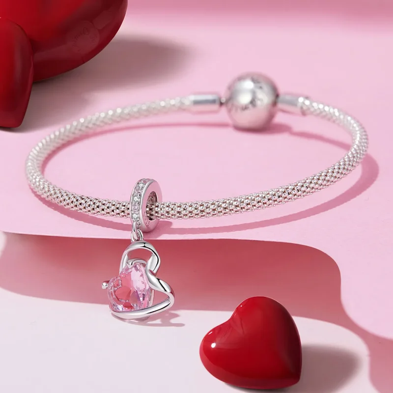 (immagine per) Pandora Stile Cuore a Nastro a Goccia - BSC922 - Visualizza 3