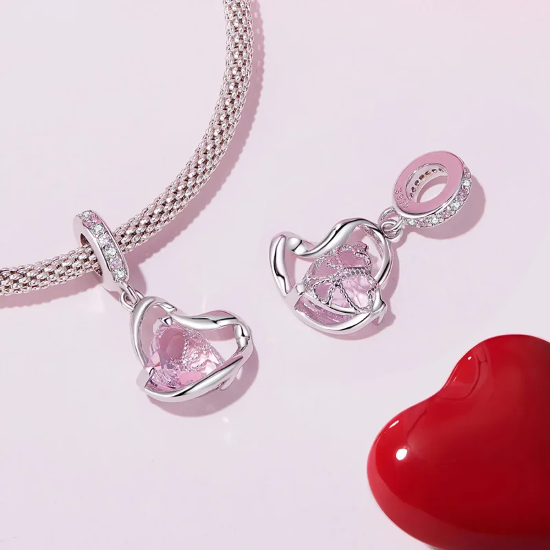 (immagine per) Pandora Stile Cuore a Nastro a Goccia - BSC922 - Visualizza 4