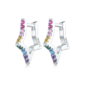 (immagine per) Pandora Stile Orecchini Cerchio Stelle Iridescenti - SCE1627
