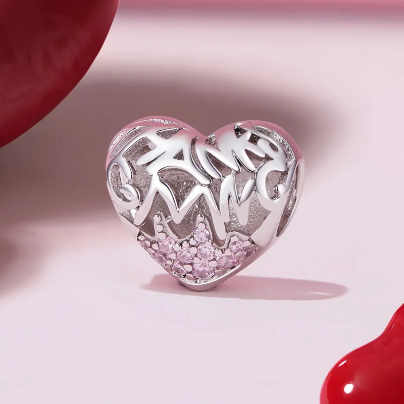 (immagine per) Pandora Style Ciondolo Cuore Ringraziamento - BSC923 - Visualizza 2