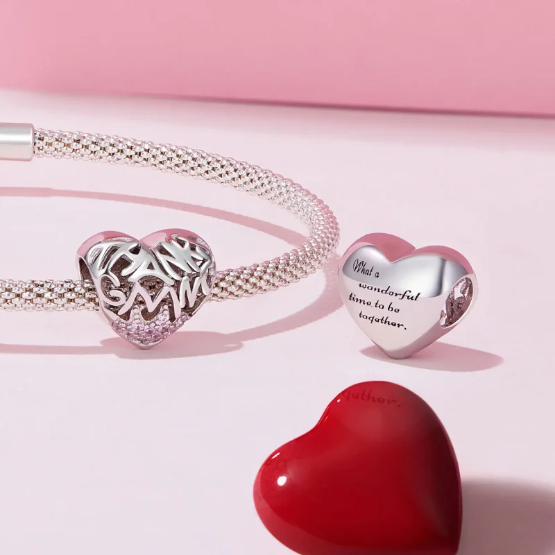 (immagine per) Pandora Style Ciondolo Cuore Ringraziamento - BSC923 - Visualizza 4