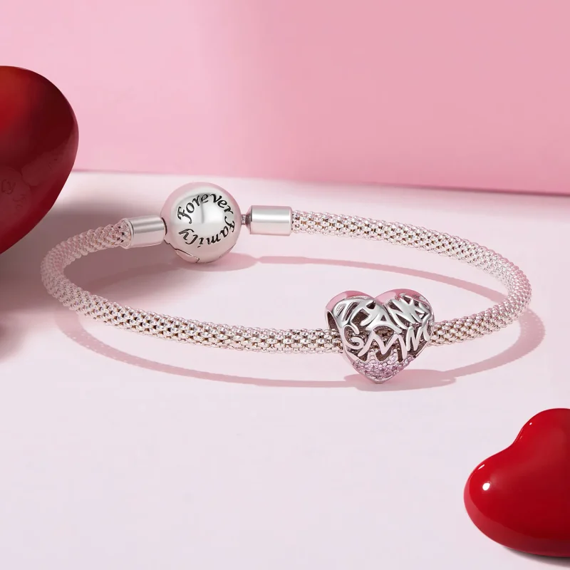 (immagine per) Pandora Style Ciondolo Cuore Ringraziamento - BSC923 - Visualizza 5