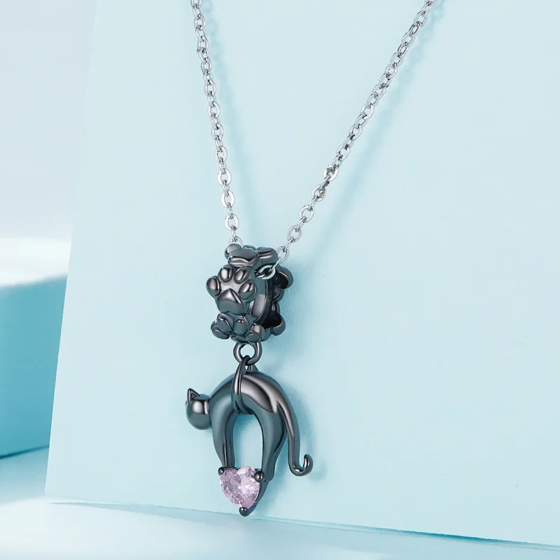 (immagine per) Pandora Style Gatto Nero Dangle - SCC2519 - Visualizza 2
