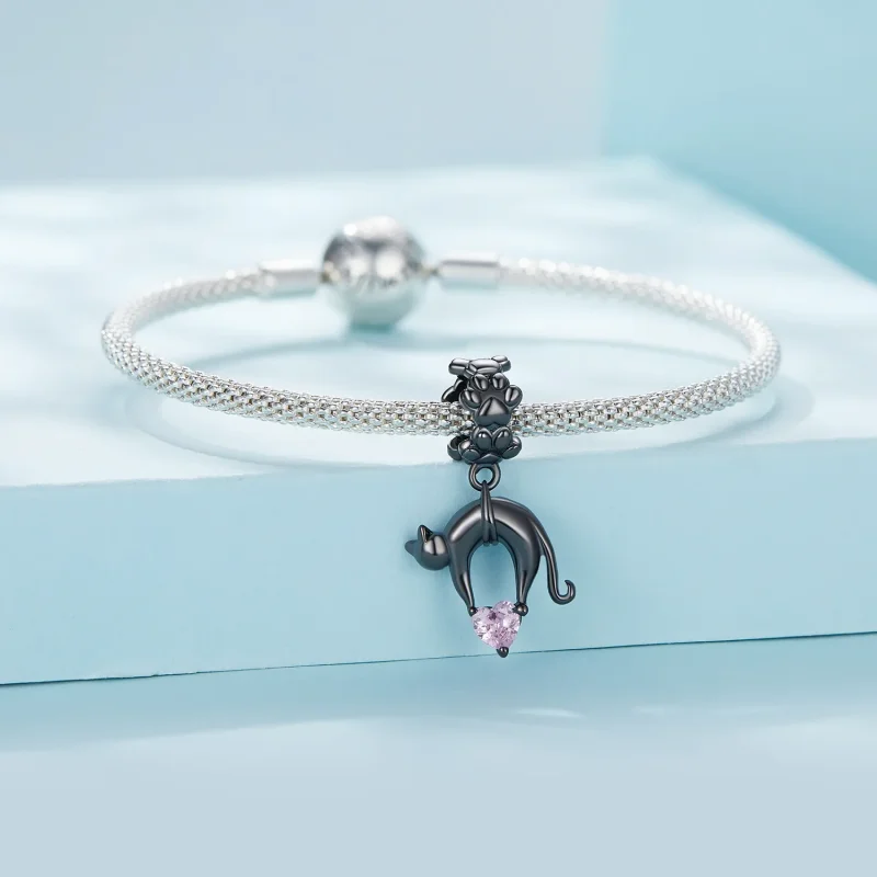 (immagine per) Pandora Style Gatto Nero Dangle - SCC2519 - Visualizza 3
