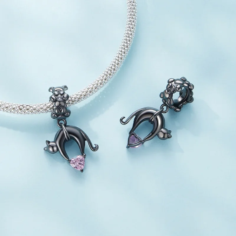 (immagine per) Pandora Style Gatto Nero Dangle - SCC2519 - Visualizza 4