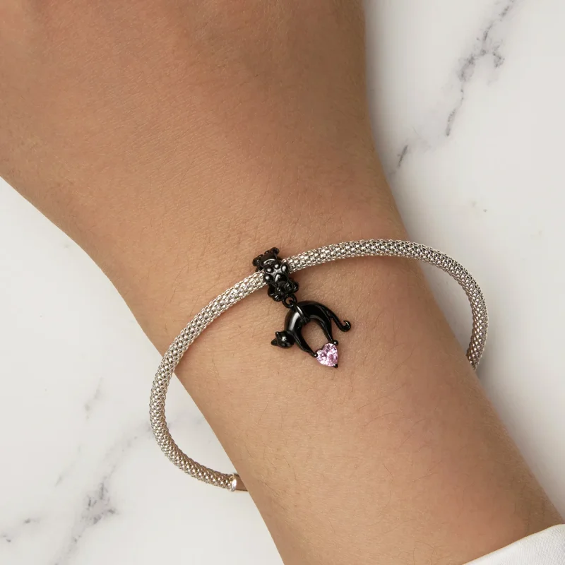 (immagine per) Pandora Style Gatto Nero Dangle - SCC2519 - Visualizza 5