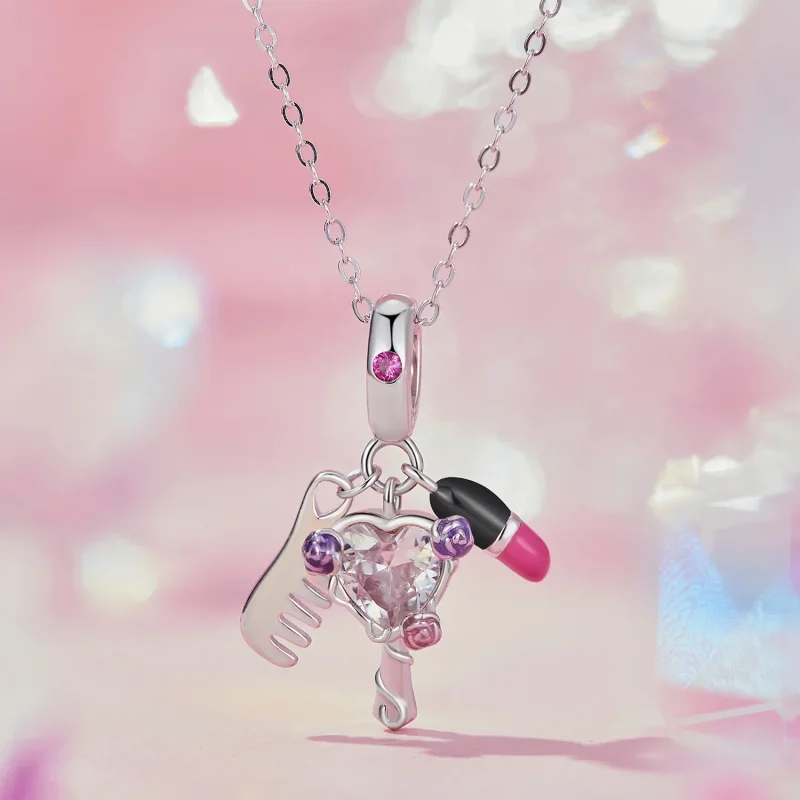 (immagine per) Pandora Style Pettine, rossetto e ciondolo con specchietto - SCC2474 - Visualizza 2