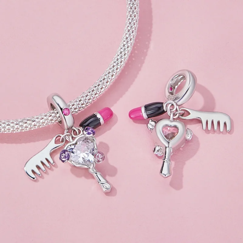 (immagine per) Pandora Style Pettine, rossetto e ciondolo con specchietto - SCC2474 - Visualizza 3