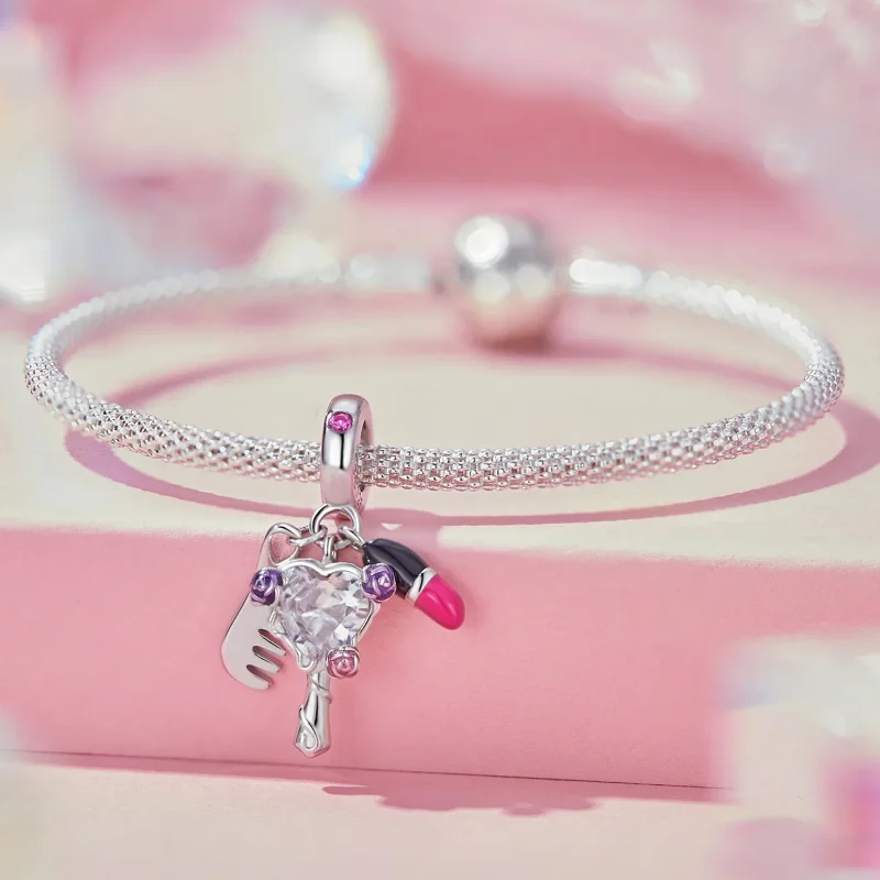 (immagine per) Pandora Style Pettine, rossetto e ciondolo con specchietto - SCC2474 - Visualizza 5