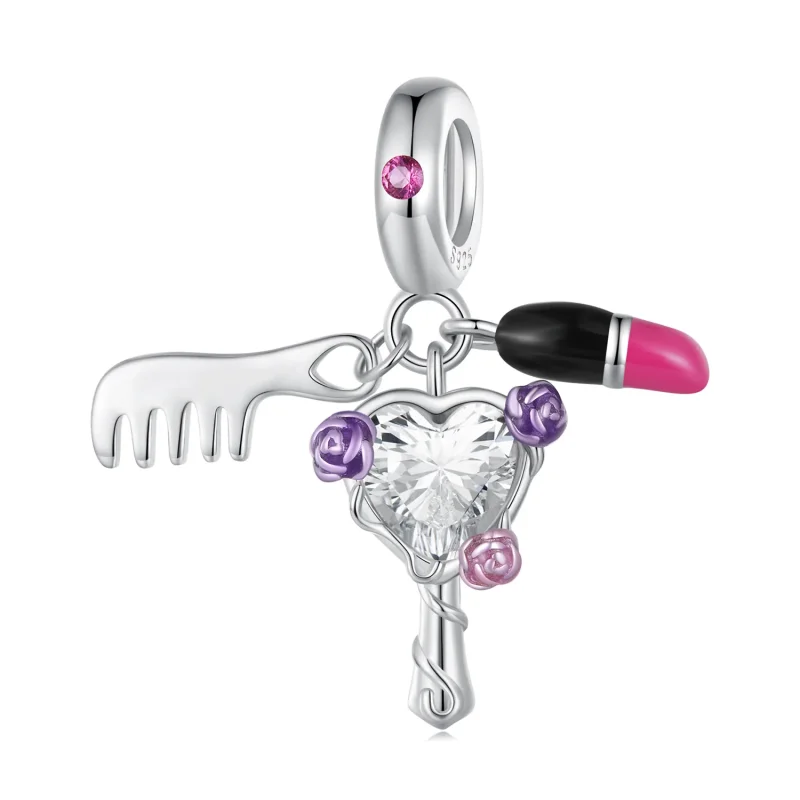 (immagine per) Pandora Style Pettine, rossetto e ciondolo con specchietto - SCC2474 - Visualizza 6