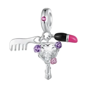 (immagine per) Pandora Style Pettine, rossetto e ciondolo con specchietto - SCC2474