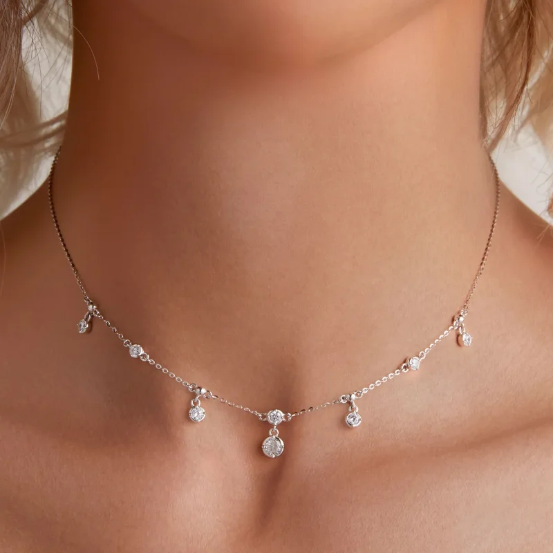 (immagine per) Pandora Style Sparkling Tassel Choker - BSN360 - Visualizza 5