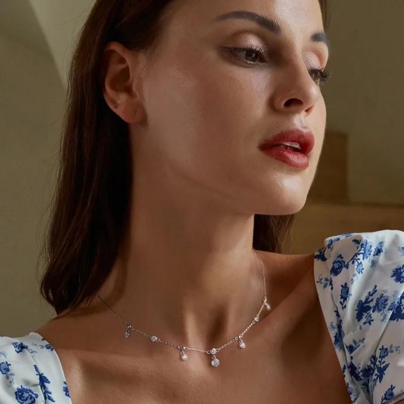 (immagine per) Pandora Style Sparkling Tassel Choker - BSN360 - Visualizza 6