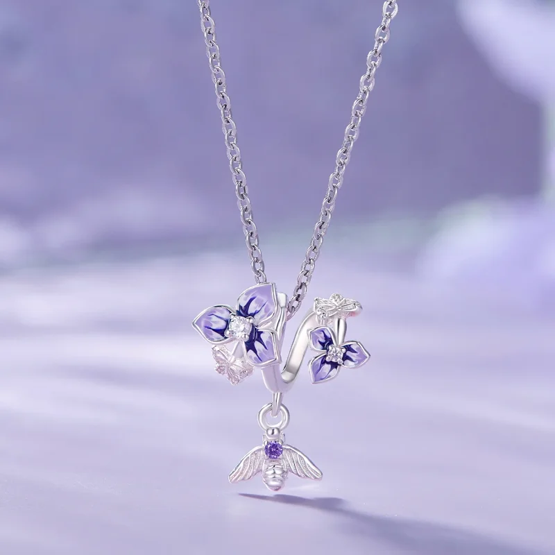 (immagine per) Pendente a fiore di pensiero stile Pandora - SCC2584 - Visualizza 3