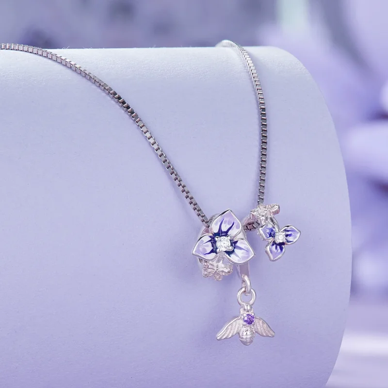 (immagine per) Pendente a fiore di pensiero stile Pandora - SCC2584 - Visualizza 4