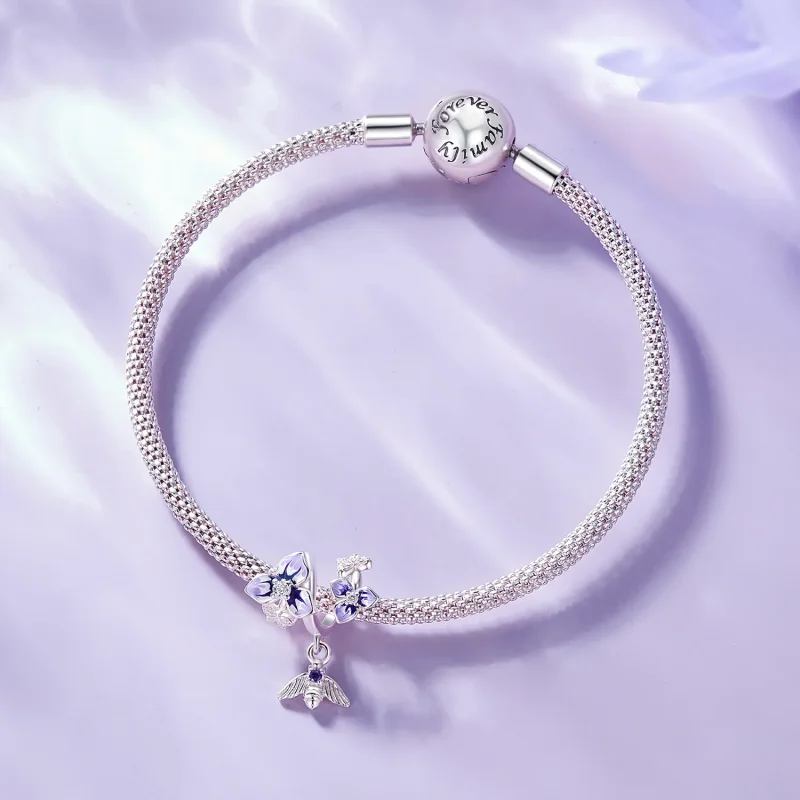(immagine per) Pendente a fiore di pensiero stile Pandora - SCC2584 - Visualizza 7