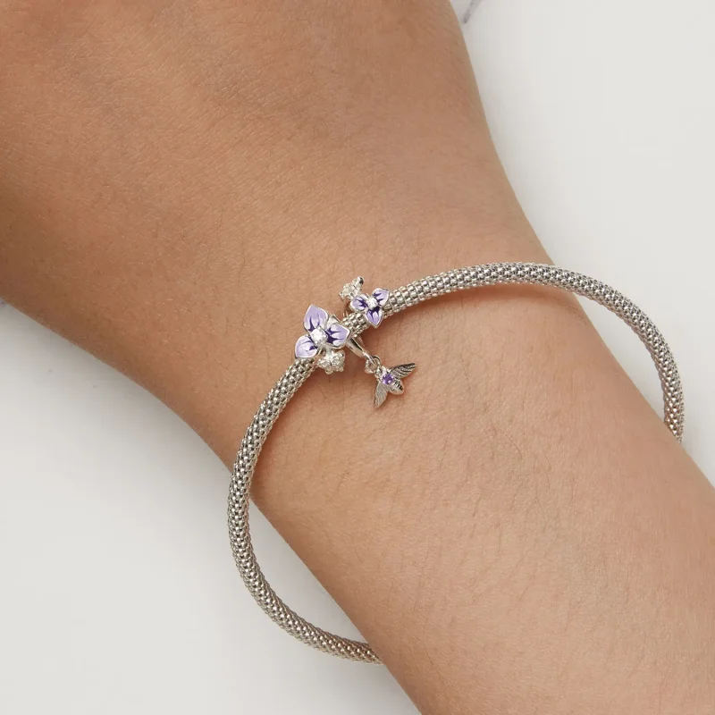 (immagine per) Pendente a fiore di pensiero stile Pandora - SCC2584 - Visualizza 9