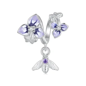 (immagine per) Pendente a fiore di pensiero stile Pandora - SCC2584