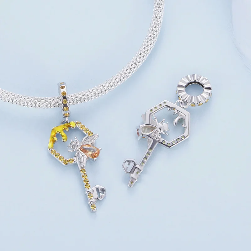 (immagine per) Pendente a forma di chiave a sciami in stile Pandora - BSC822 - Visualizza 4