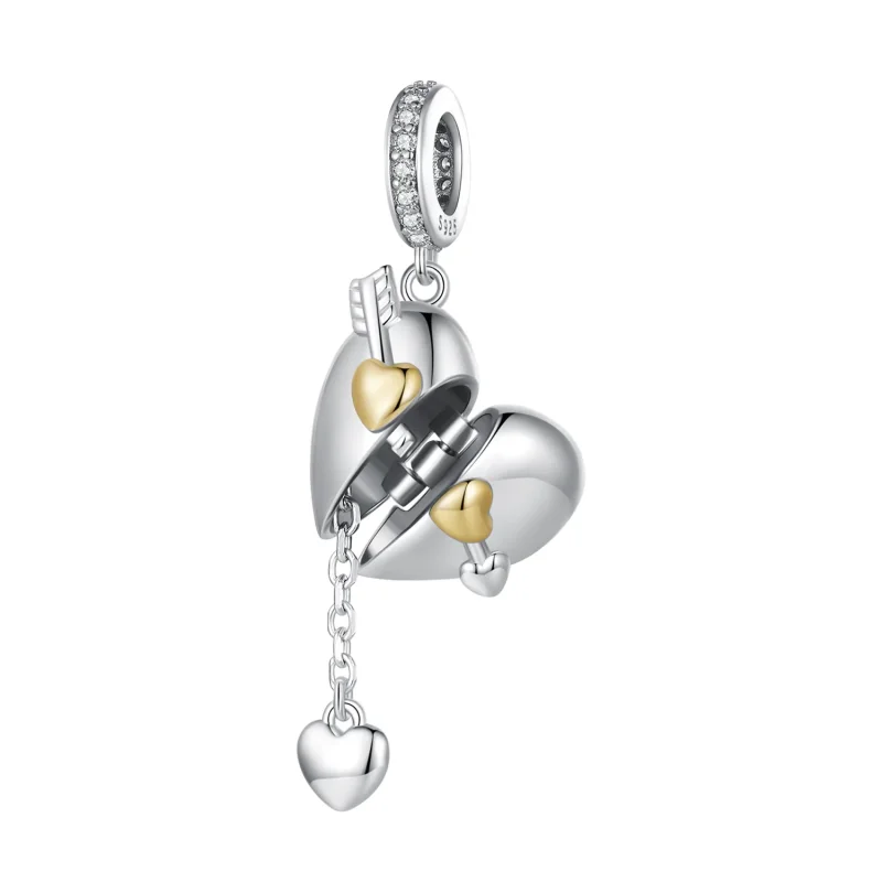 (immagine per) Pendente a forma di cuore apribile nello stile Pandora - BSC804 - Visualizza 3