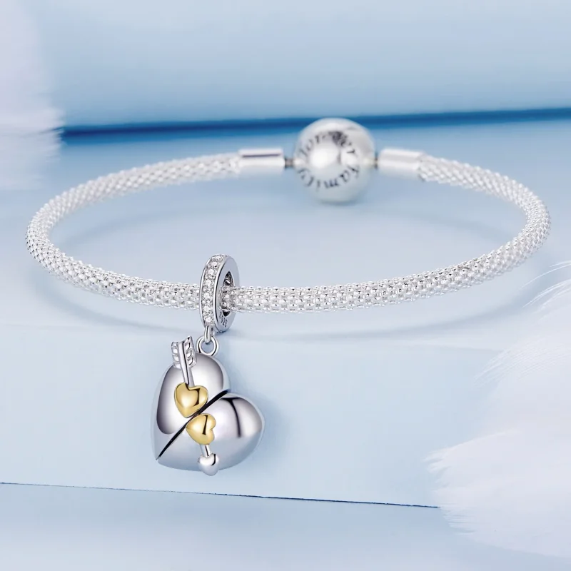(immagine per) Pendente a forma di cuore apribile nello stile Pandora - BSC804 - Visualizza 5