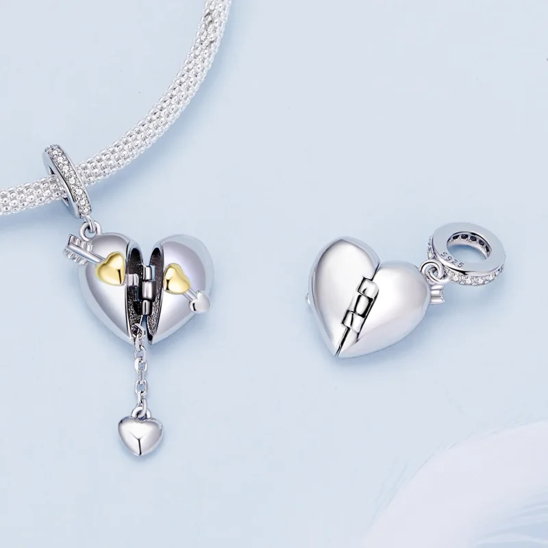 (immagine per) Pendente a forma di cuore apribile nello stile Pandora - BSC804 - Visualizza 6