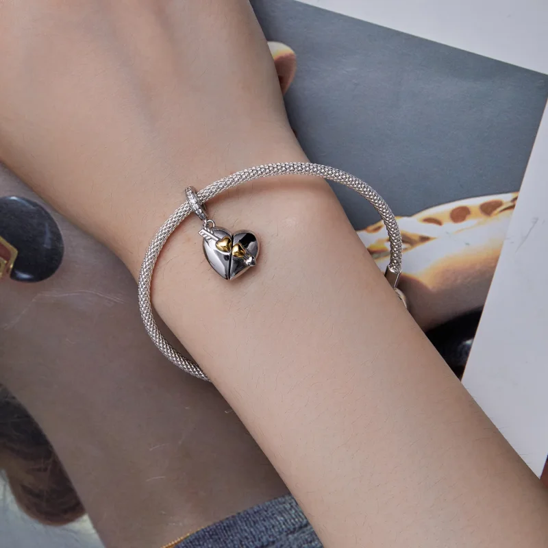 (immagine per) Pendente a forma di cuore apribile nello stile Pandora - BSC804 - Visualizza 7
