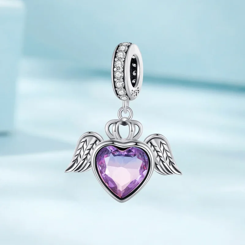 (immagine per) Pendente a forma di cuore con ali stile Pandora - SCC2587 - Visualizza 2
