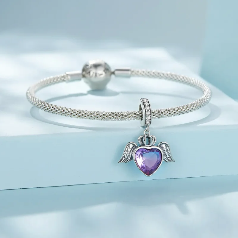 (immagine per) Pendente a forma di cuore con ali stile Pandora - SCC2587 - Visualizza 4