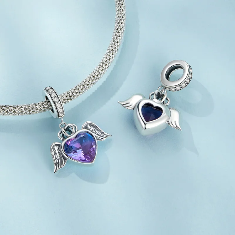 (immagine per) Pendente a forma di cuore con ali stile Pandora - SCC2587 - Visualizza 5