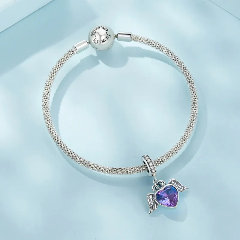 (immagine per) Pendente a forma di cuore con ali stile Pandora - SCC2587 - Visualizza 6