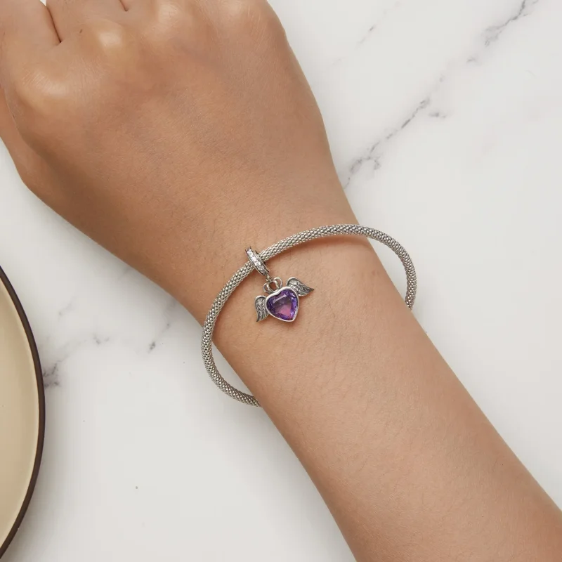 (immagine per) Pendente a forma di cuore con ali stile Pandora - SCC2587 - Visualizza 7