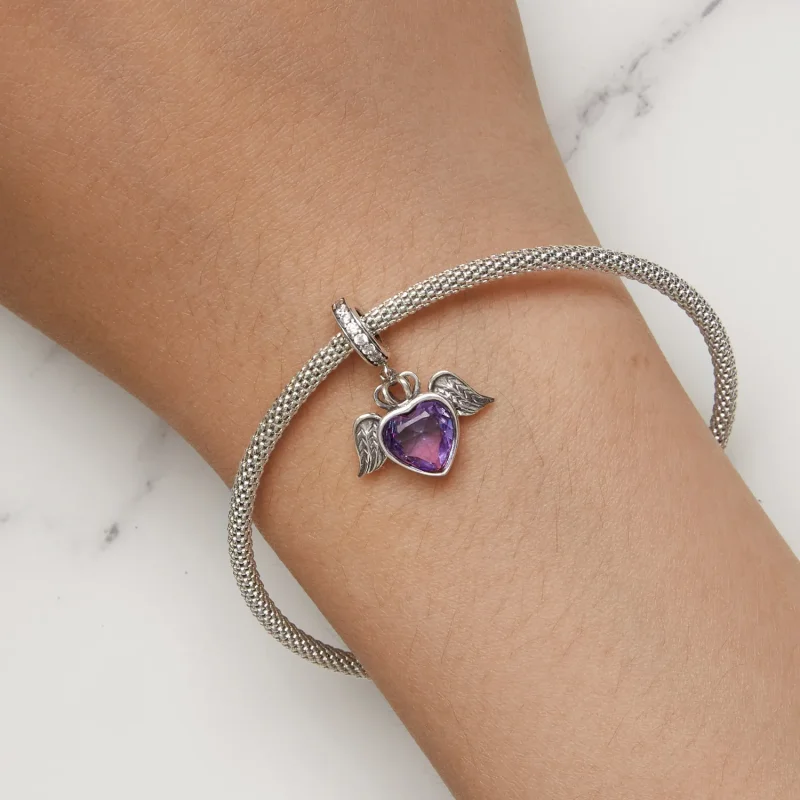 (immagine per) Pendente a forma di cuore con ali stile Pandora - SCC2587 - Visualizza 8