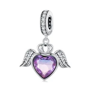 (immagine per) Pendente a forma di cuore con ali stile Pandora - SCC2587