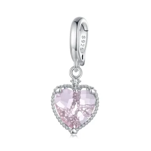 (immagine per) Pendente a forma di cuore rosa stile Pandora - SCC2594