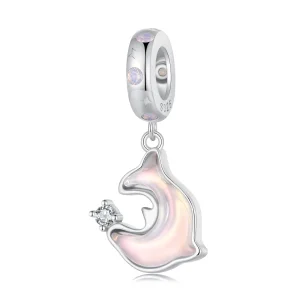 (immagine per) Pendente a forma di delfino rosa in stile Pandora - SCC2639