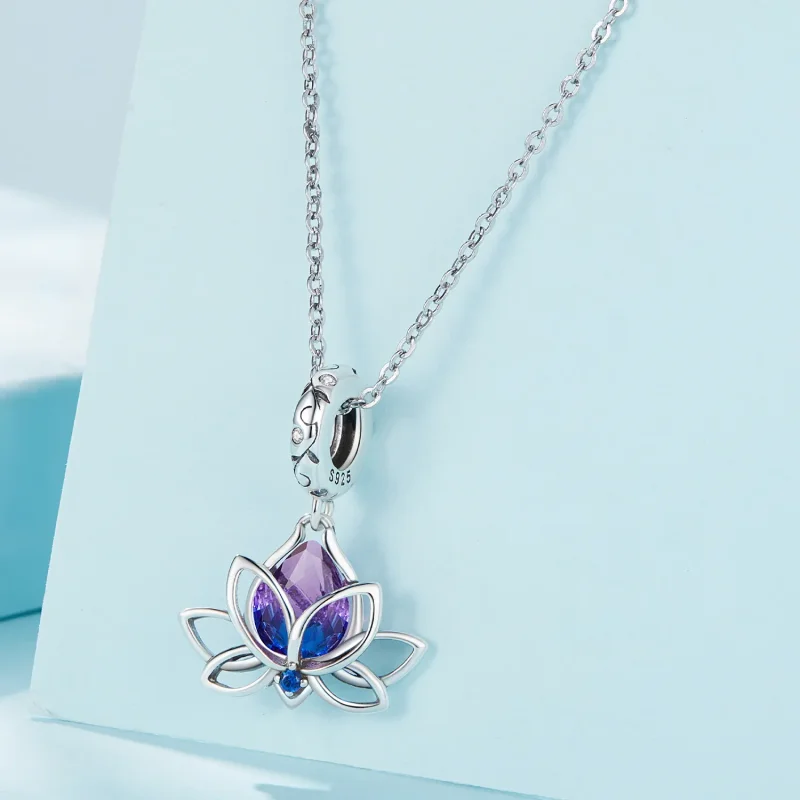 (immagine per) Pendente a forma di fiore di loto stile Pandora - SCC2562 - Visualizza 2
