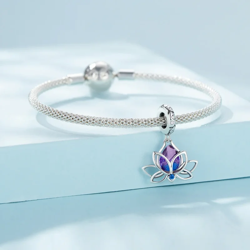 (immagine per) Pendente a forma di fiore di loto stile Pandora - SCC2562 - Visualizza 3