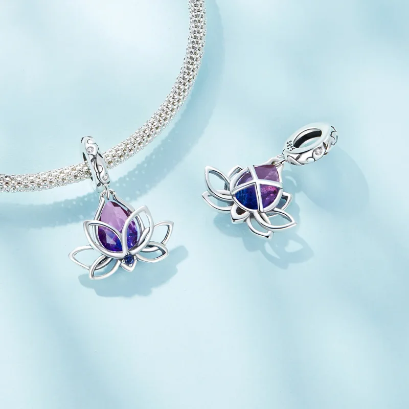 (immagine per) Pendente a forma di fiore di loto stile Pandora - SCC2562 - Visualizza 4