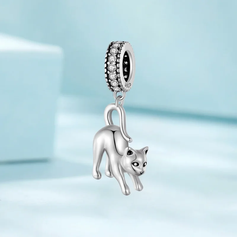 (immagine per) Pendente a forma di gatto stile Pandora - SCC2595 - Visualizza 2