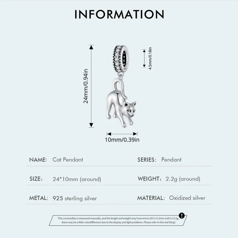(immagine per) Pendente a forma di gatto stile Pandora - SCC2595 - Visualizza 4